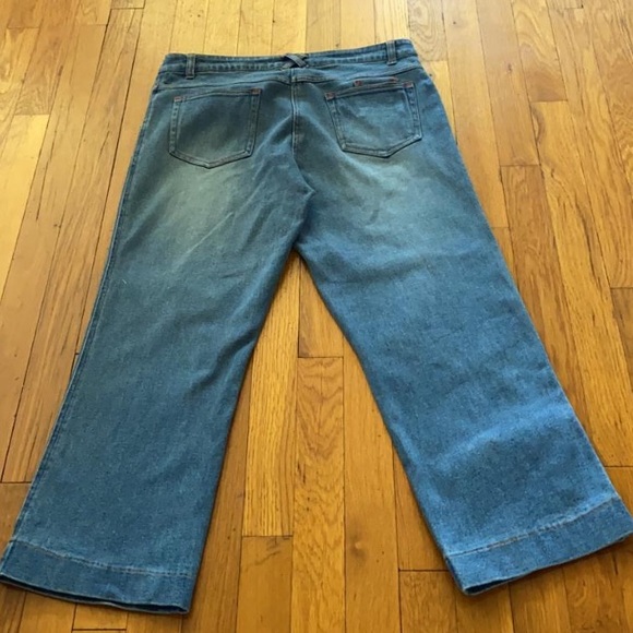 Cache embroidered floral animal Capri denim jeans - Picture 5 of 7